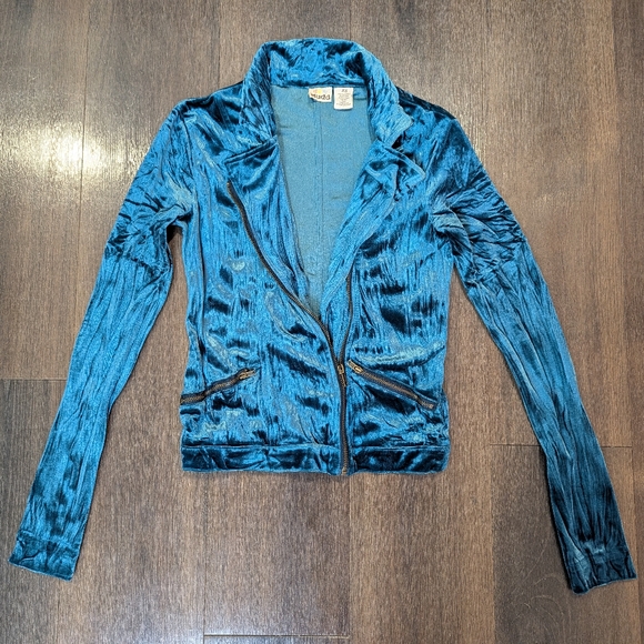 Mudd Jackets & Blazers - Mudd sz. XS teal velvet zippered blazer